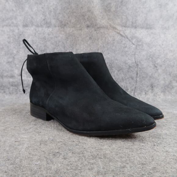 Splendid Shoes Womens 6 Bootie Niva Black Suede Leather Pointed Toe Ankle Boots - Picture 1 of 16